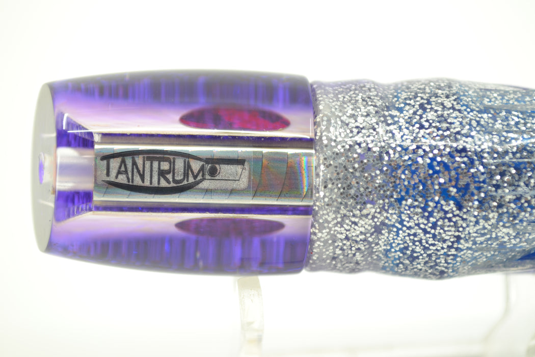 TANTRUM Lures White MOP Purple Back Small Bandit 7" 2.8oz Skirted Purple-Silver