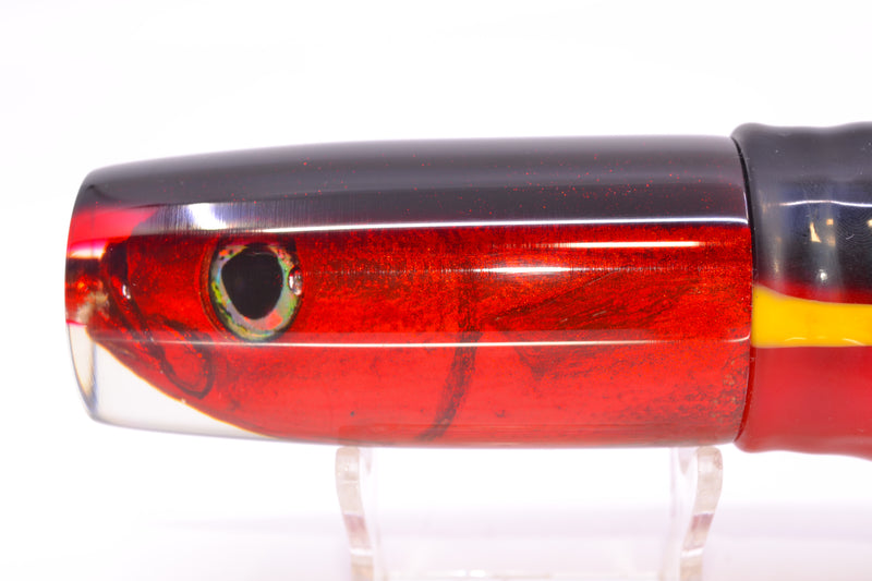 Ali'i Kai Lures Red Opelu Black-Red Back Medium Hard Head 12" 9oz Skirted Black-Red
