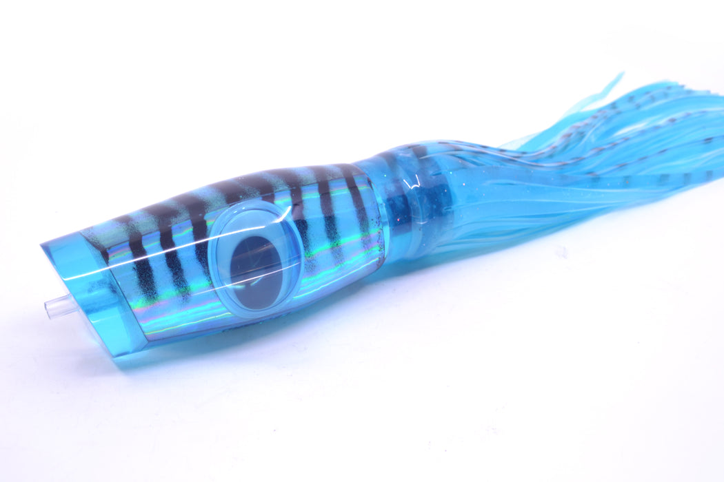 Big T Lures Ice Blue Rainbow Mackerel Leopard 12" 10.7oz Skirted Ice Blue with Black Stripes GZE