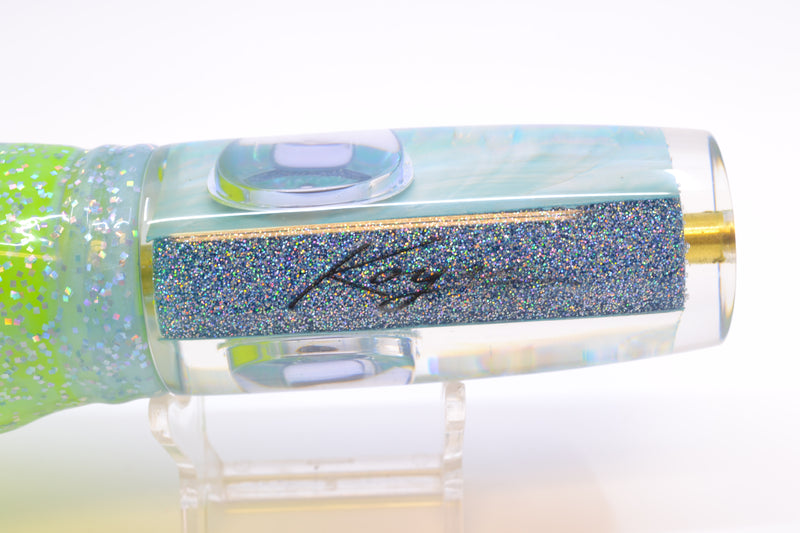 Koya Lures Ice Blue MOP Hard Head 12" 9oz Skirted Ice Blue/Rainbow