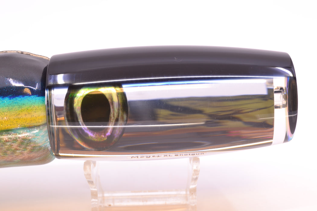 Moyes Lures Clear Mirrored Black Back Taxi Eyes XL Shotgun 14" 11oz FT Vinyl Yellowfin
