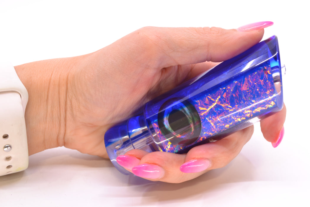 Moyes Lures Blue-Pink Dichro Blue Back Taxi Eyes Medium Pipe Bomb 12" 4.6oz