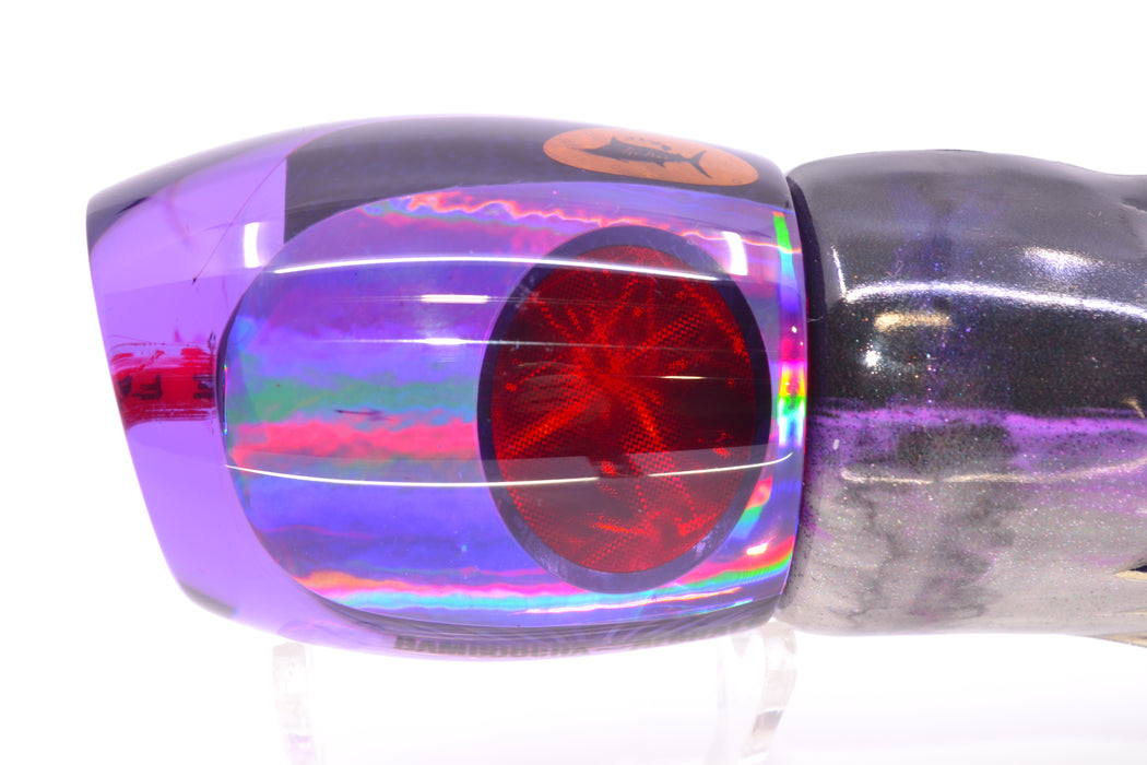 Aloha Lures Purple Rainbow Red Eyes Bamboocha 12" 8.5oz Fire Tailz Vinyl Purple Drip GZE