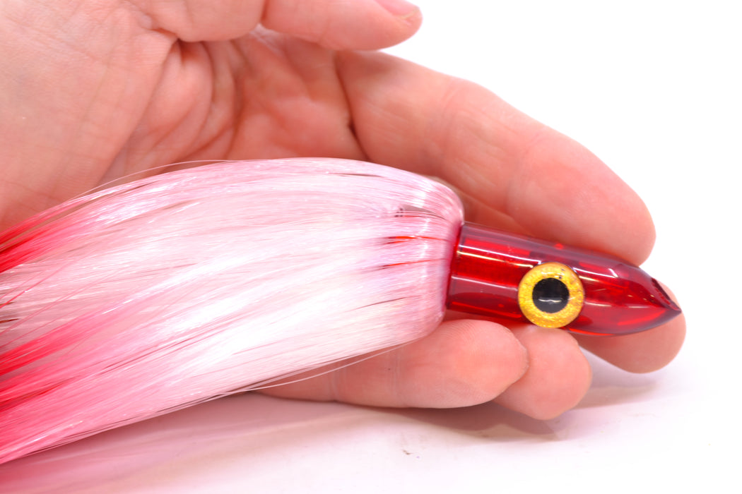 Iland Lures "Wahoo" White-Red Hair Red Head Jr. Dredge Ilander 6.5" 1oz DJR453-WAH