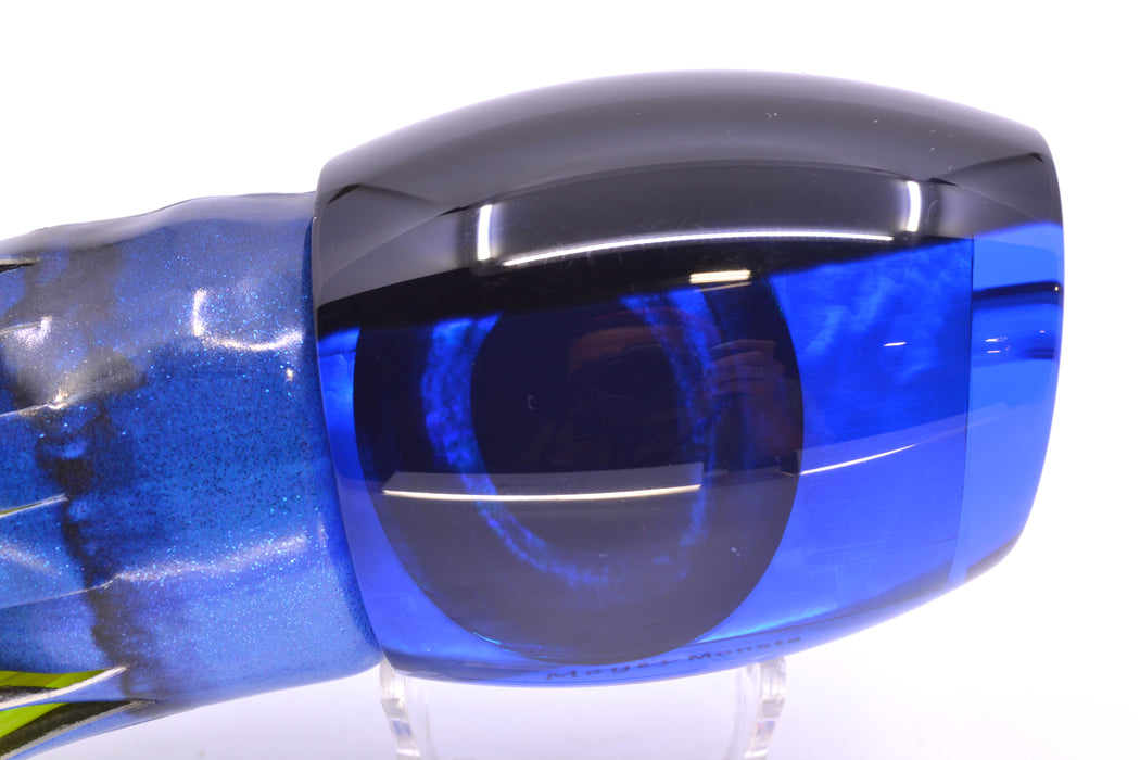 Moyes Lures Blue MOP Black Back Taxi Eyes Monsta Teaser 20.4oz FT Vinyl Blue Tiger