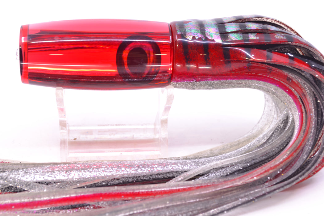 Moyes Lures Red Mirrored Taxi Eyes Small Shotgun 9" 4oz Skirted Red Aurora GZE