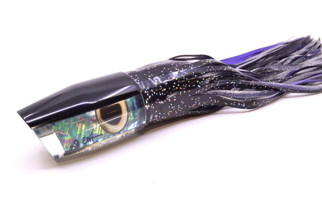 Marlin Magic Blue-Purple Abalone Black Back Taxi Eyes Big Dog 14" 12oz Skirted Black GZE