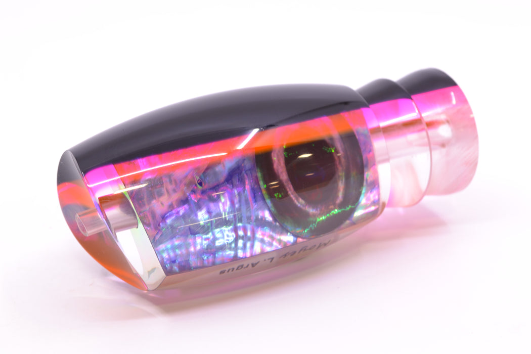 Moyes Lures Rainbow MOP Black-Pink Back Taxi Eyes Large Argus 14" 6.5oz