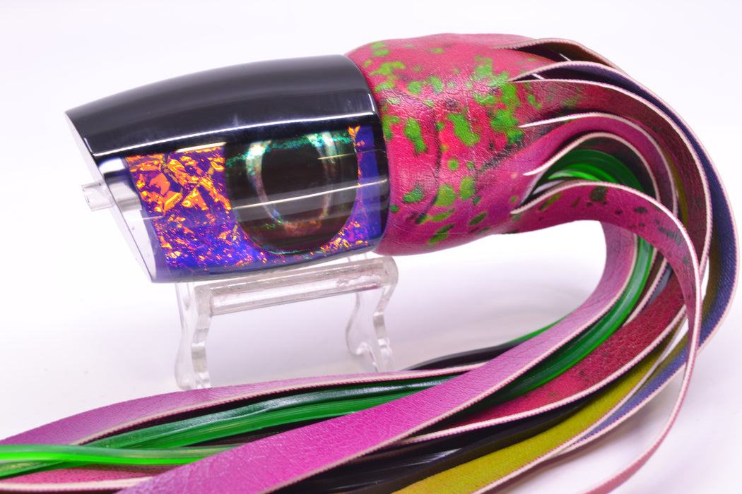 Moyes Lures Purple-Orange Dichro Black Back Taxi Eyes Hannibal 14" 8oz ALV Vinyl Mahi