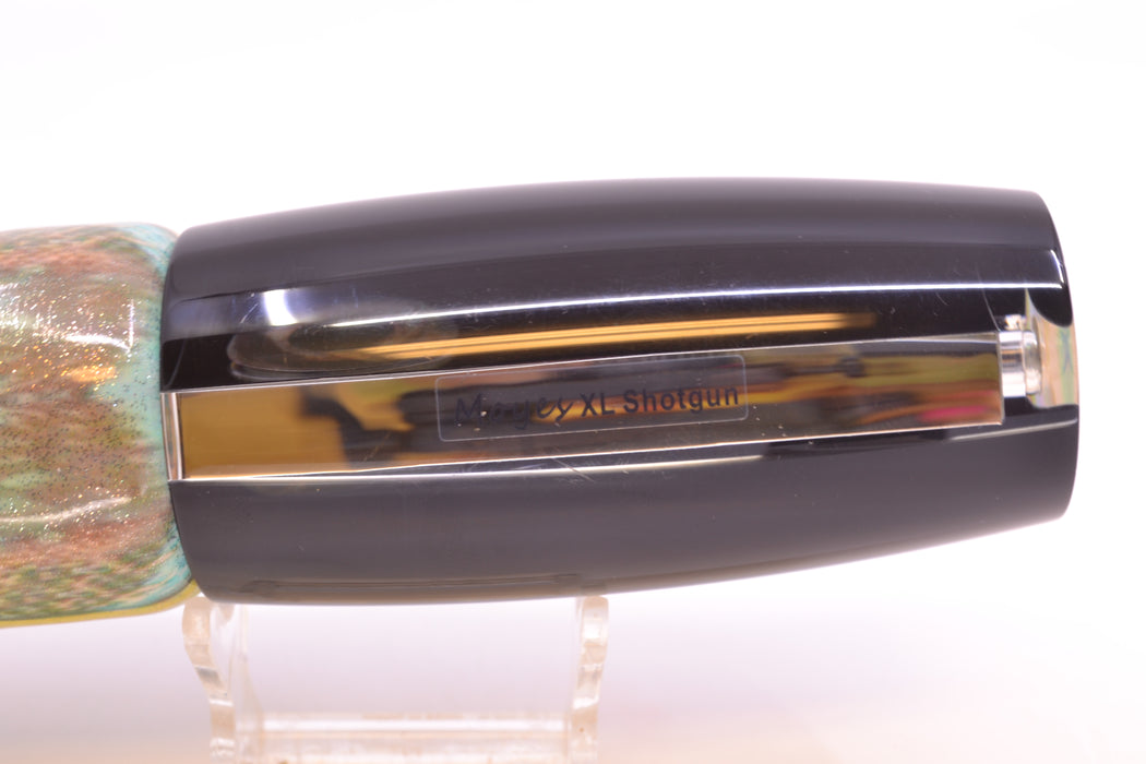 Moyes Lures Clear Mirrored Black Back Taxi Eyes XL Shotgun 14" 11oz FT Vinyl Yellowfin
