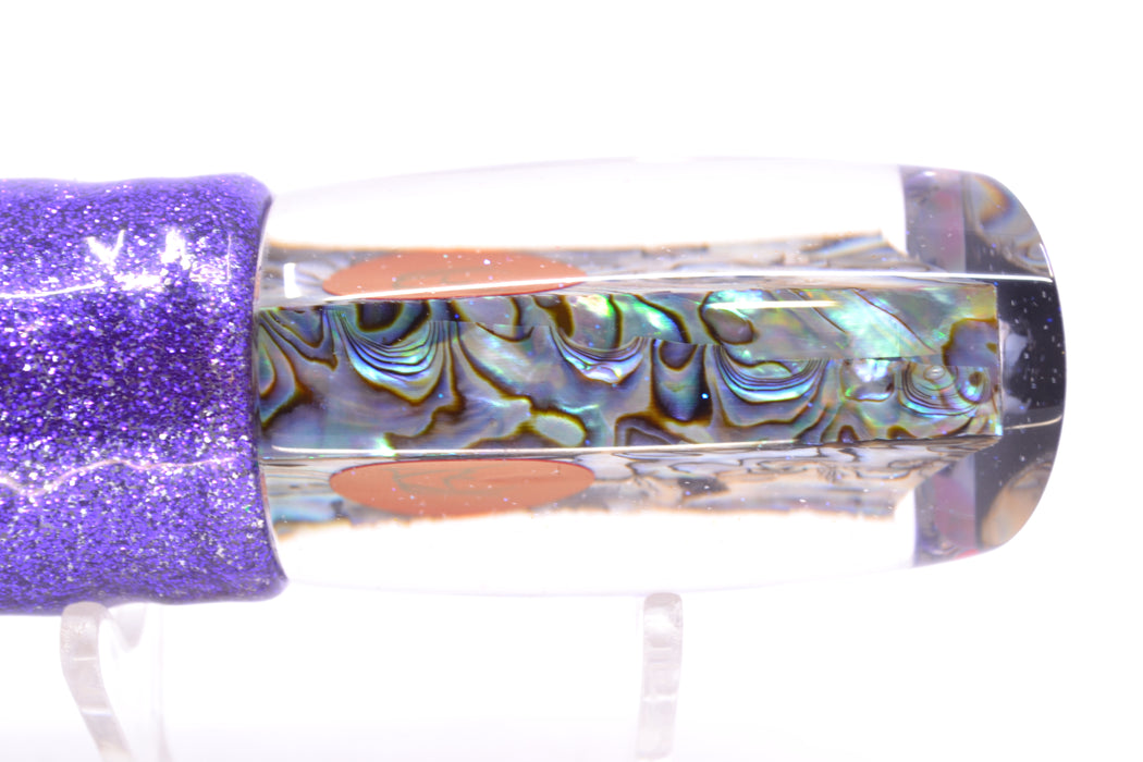 Bonze Lures Paua Shell Red Eyes Kraken 10" 8oz Skirted Purple-Silver/White