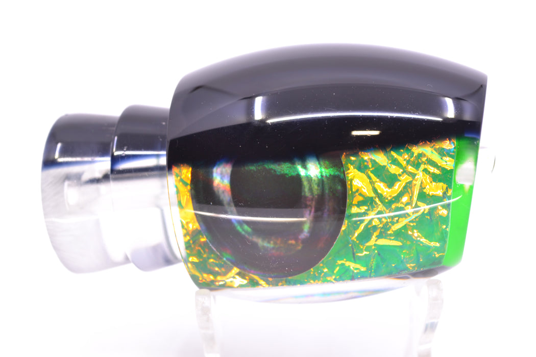 Moyes Lures Green-Orange Dichro Black Back Taxi Eyes Large Blaster 14" 6.3oz