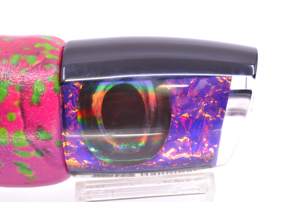 Moyes Lures Purple-Orange Dichro Black Back Taxi Eyes Hannibal 14" 8oz ALV Vinyl Mahi