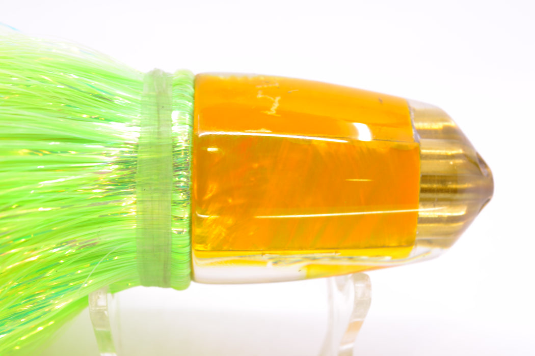 Koya Lures Yellow MOP 4-Hole Bullet 9"+ 7oz Flashabou Chartreuse/Yellow