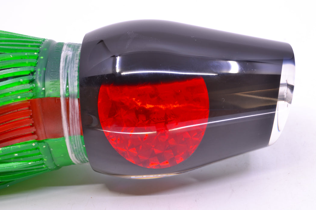 Moyes Lures/Grander Marlin Tackle Sumo + D-Flap Teaser Combo Green-Red Stripes