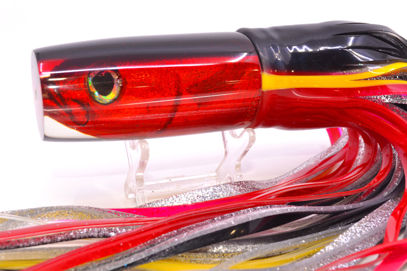 Ali'i Kai Lures Red Opelu Black-Red Back Medium Hard Head 12" 9oz Skirted Black-Red
