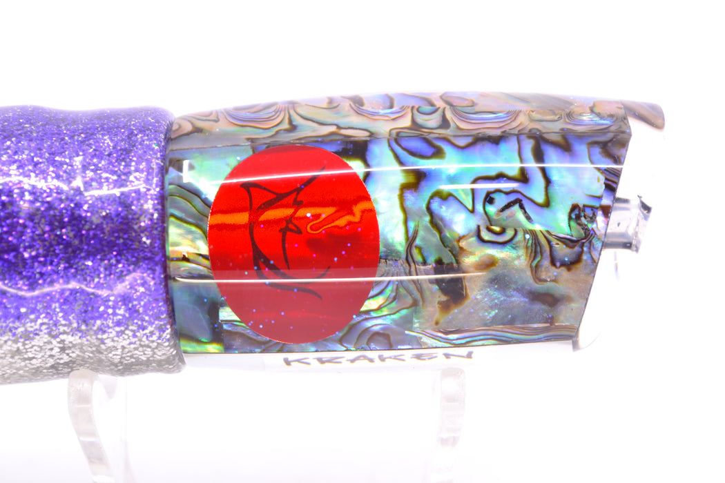 Bonze Lures Paua Shell Red Eyes Kraken 10" 8oz Skirted Purple-Silver/White