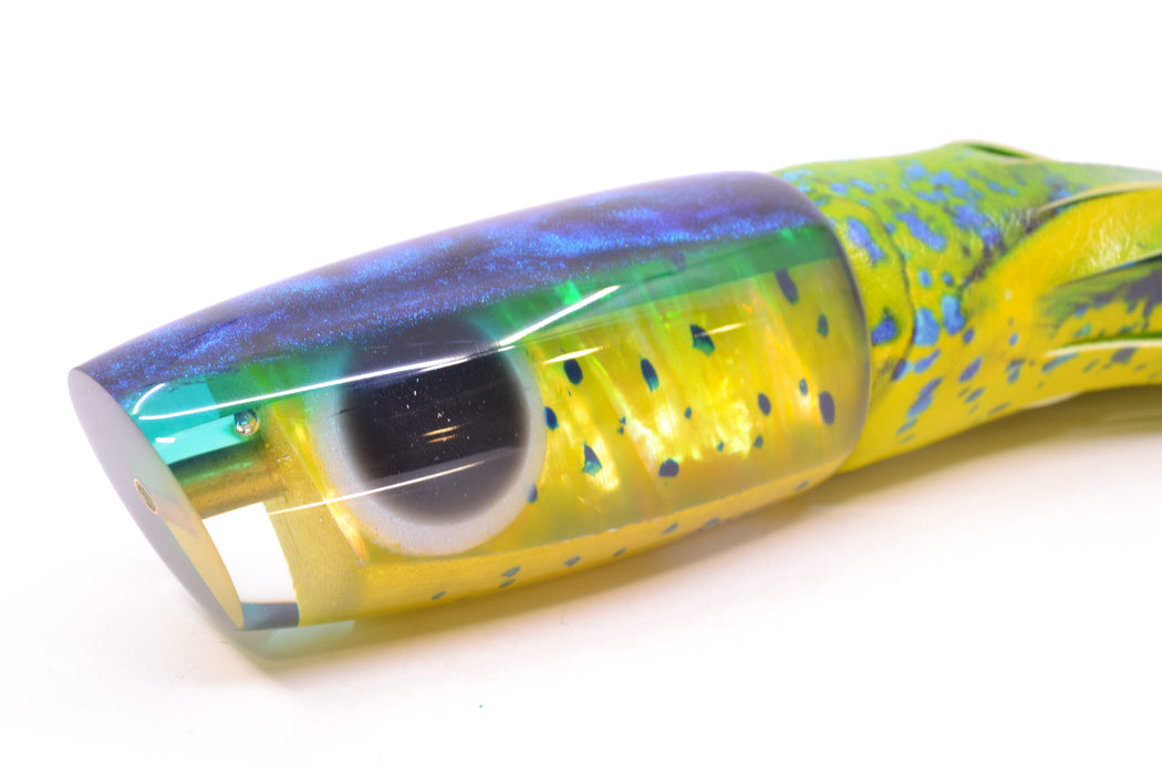 Ali'i Kai Lures Mahi MOP Blue-Green Chameleon Back Large Plunger 14" 10.5oz ALV Vinyl Mahi GZE