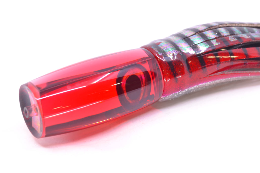 Moyes Lures Red Mirrored Taxi Eyes Small Shotgun 9" 4oz Skirted Red Aurora GZE