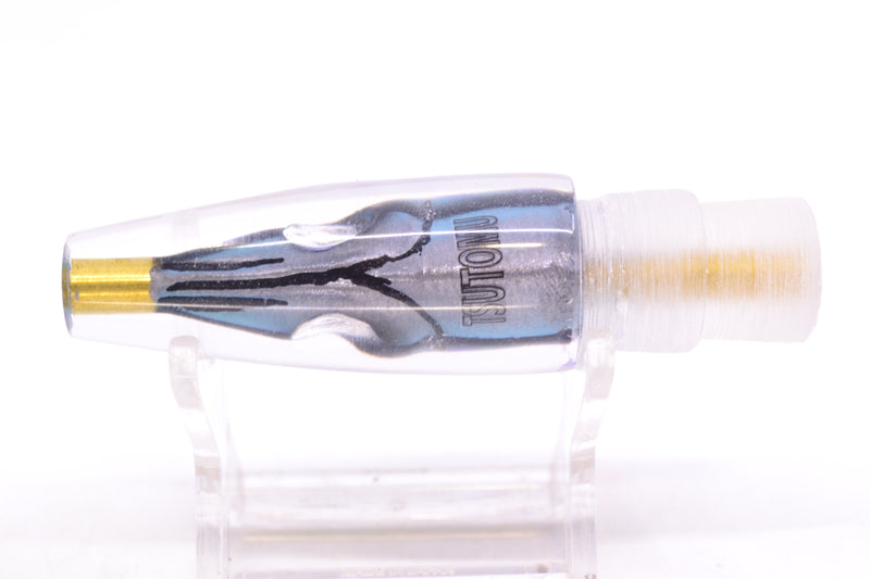 Tsutomu Lures Blue & Purple Bars-Black Line Fish Head Poke Invert 6" 2.2oz