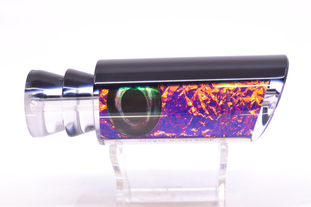 Moyes Lures Purple-Pink Dichro Black Back Taxi Eyes Medium Pipe Bomb 12" 4.6oz