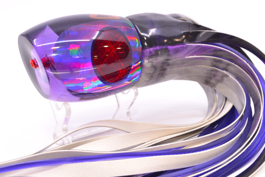 Aloha Lures Purple Rainbow Red Eyes Bamboocha 12" 8.5oz Fire Tailz Vinyl Purple Drip GZE