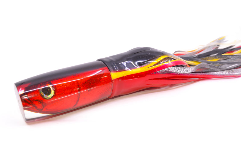 Ali'i Kai Lures Red Opelu Black-Red Back Medium Hard Head 12" 9oz Skirted Black-Red