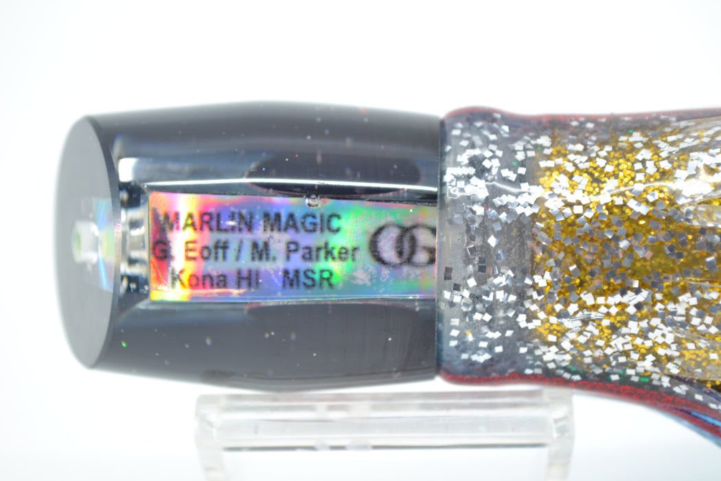 Marlin Magic Blue-Purple Abalone Black Back Red Eyes MSR 10" 7.5oz Skirted Evil