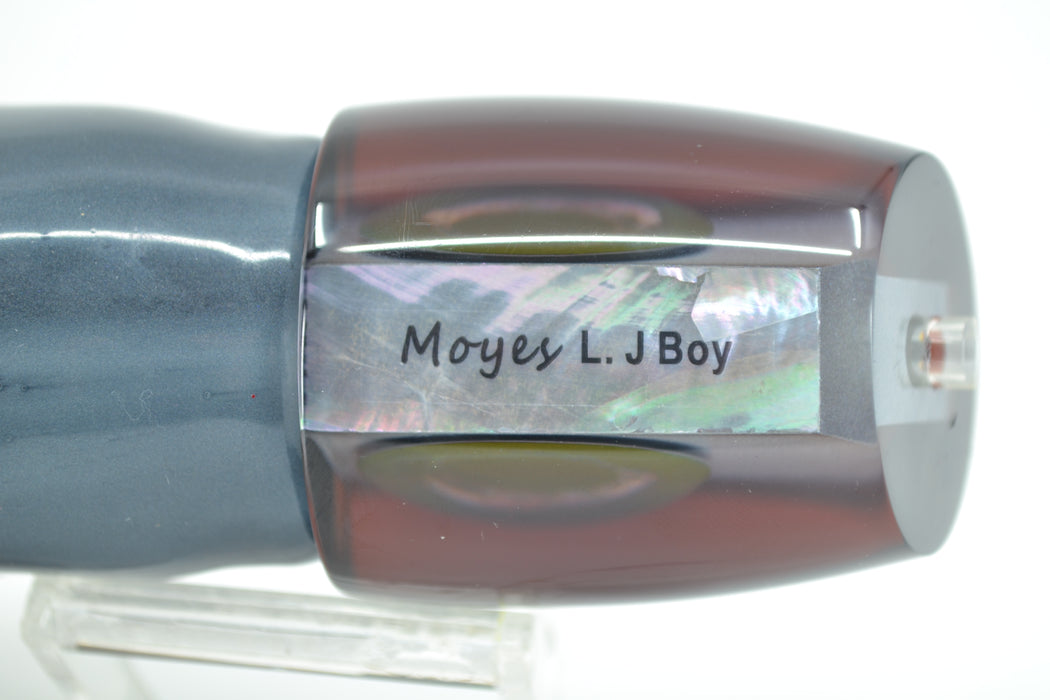 Moyes Lures Silver Pearl Brown Back Large J-Boy 14" 9oz Skirted Petrolero