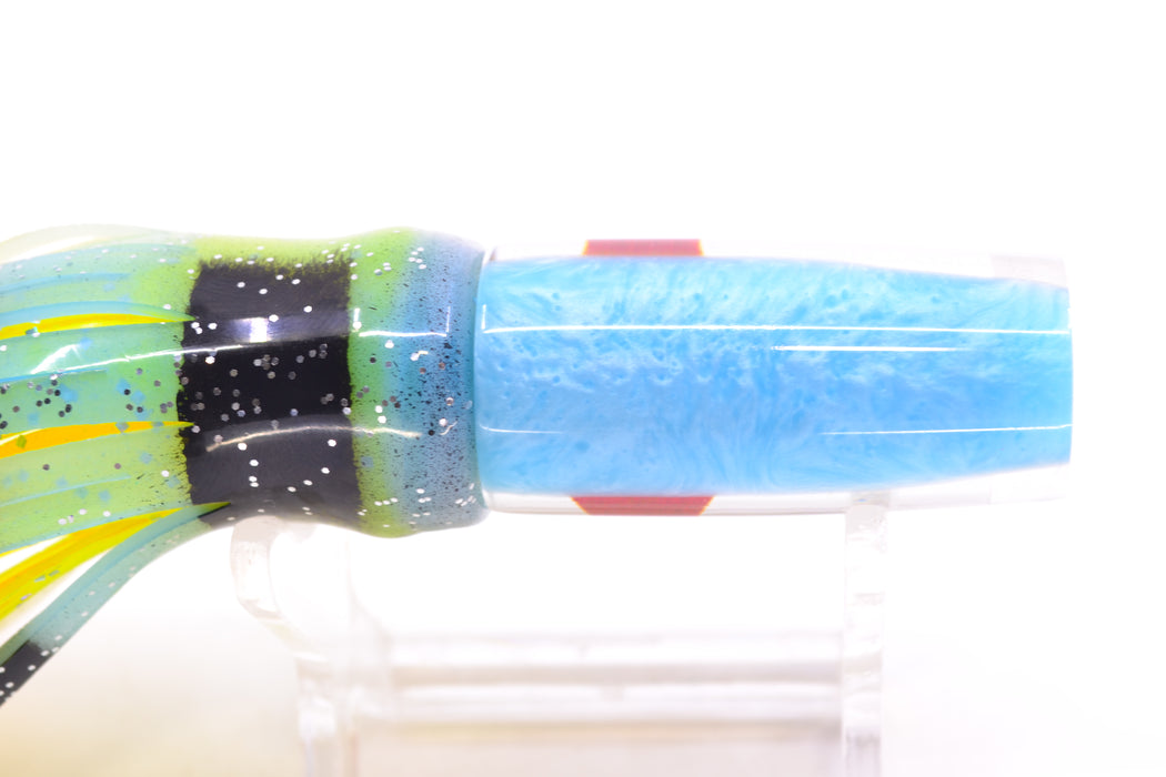 Koya Lures Clear Mirrored Ice Blue Back Red Eyes Hard Head 5.5" 2oz Skirted Fruit Salad