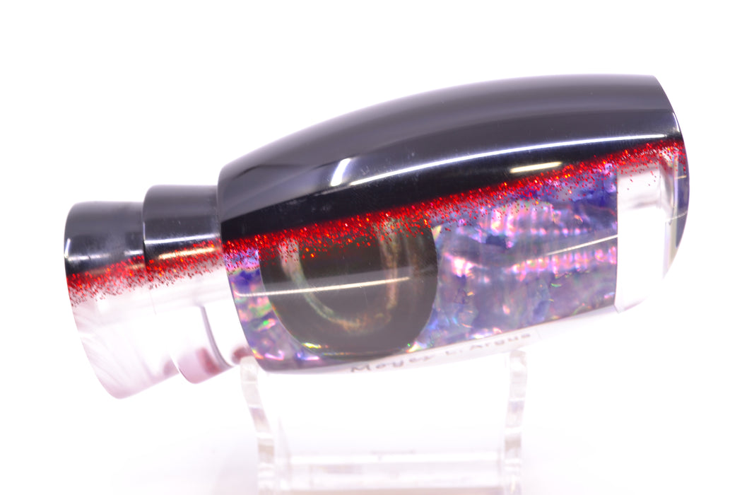 Moyes Lures Rainbow MOP Black-Red Back Taxi Eyes Large Argus 14" 6.5oz