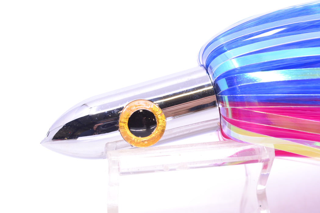 Iland Lures Blue-Pink Flash Hair Chrome Head Heavy "Hawaiian Eye" Ilander 8.5" 4oz IL400HF-BL/PK