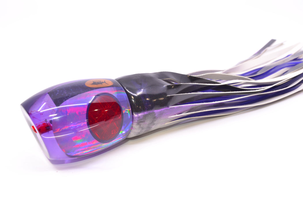 Aloha Lures Purple Rainbow Red Eyes Bamboocha 12" 8.5oz Fire Tailz Vinyl Purple Drip GZE