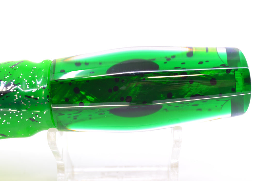 Moyes Lures Mahi MOP Green Back Red Eyes Small Dark-N-Stormy 9" 4.5oz Skirted Mahi