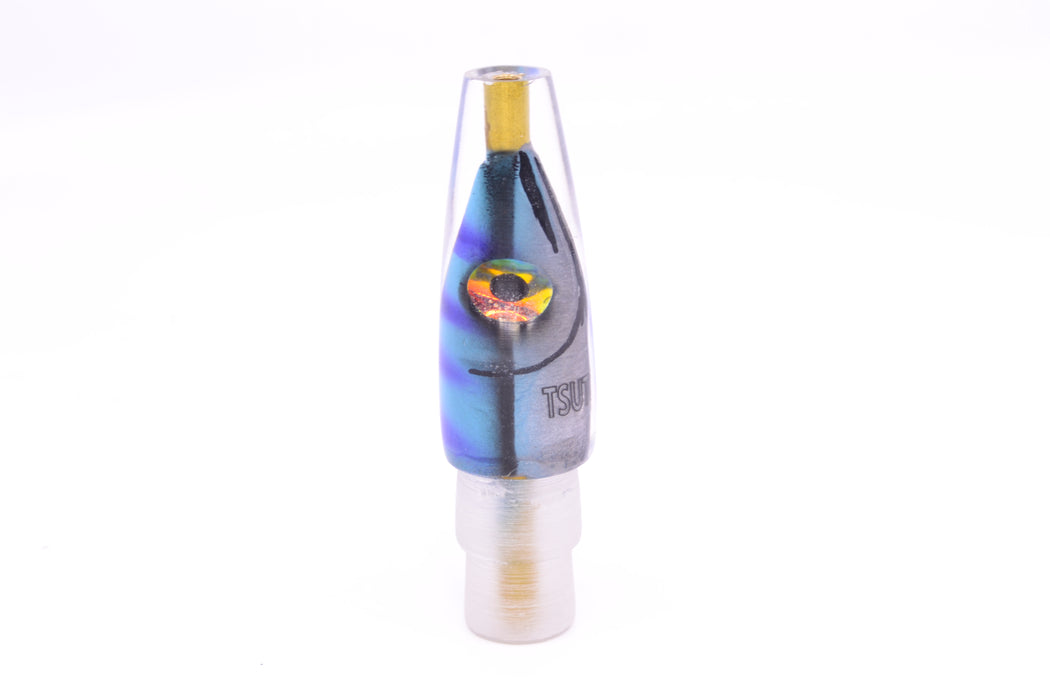 Tsutomu Lures Blue & Purple Bars-Black Line Fish Head Poke Invert 6" 2.2oz