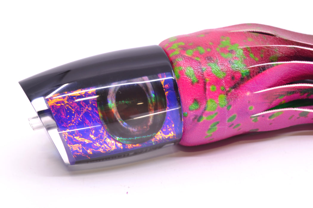 Moyes Lures Purple-Orange Dichro Black Back Taxi Eyes Hannibal 14" 8oz ALV Vinyl Mahi