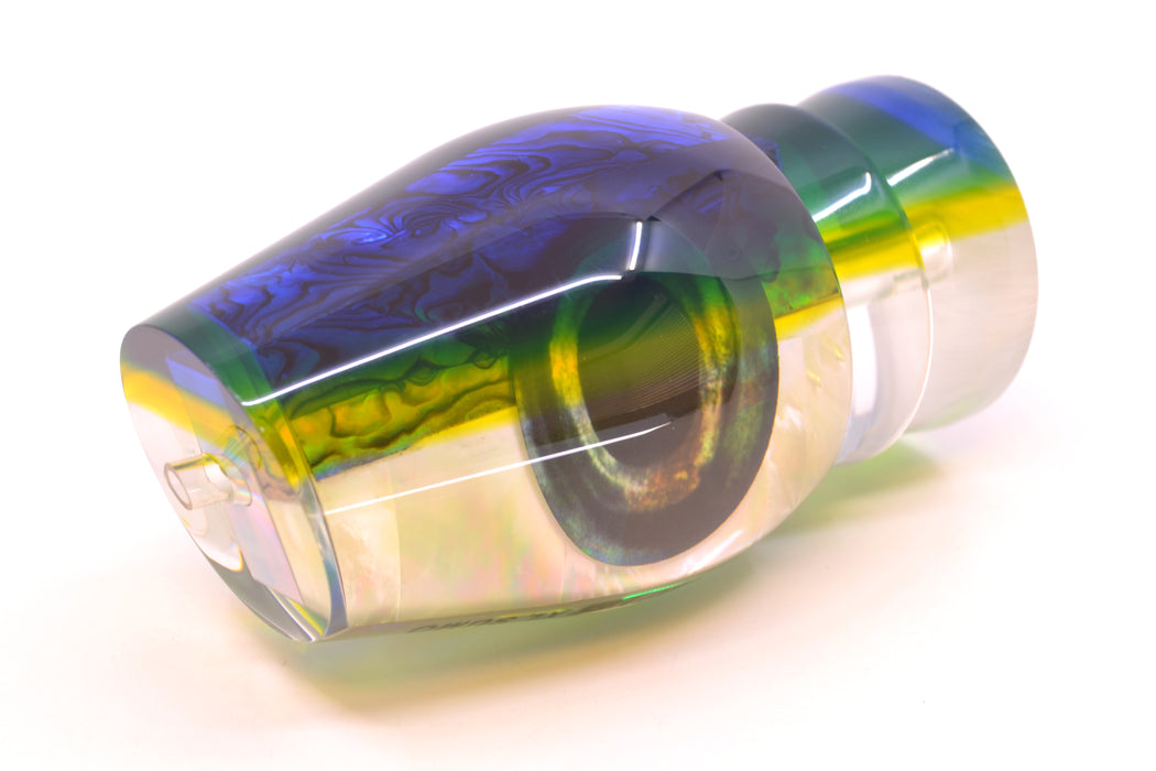 Moyes Lures Yellowfin Paua-MOP Blue-Yellow Back Taxi Eyes XL Sumo 16" 13oz