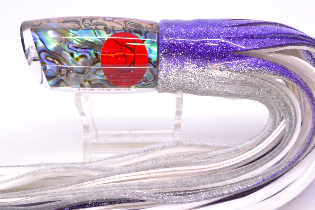 Bonze Lures Paua Shell Red Eyes Kraken 10" 8oz Skirted Purple-Silver/White