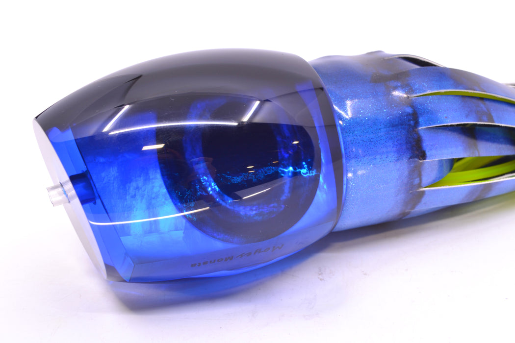 Moyes Lures Blue MOP Black Back Taxi Eyes Monsta Teaser 20.4oz FT Vinyl Blue Tiger