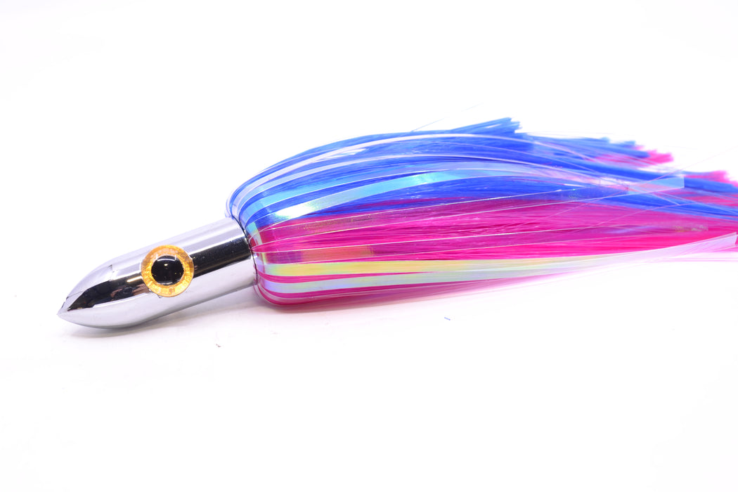 Iland Lures Blue-Pink Flash Hair Chrome Head Heavy "Hawaiian Eye" Ilander 8.5" 4oz IL400HF-BL/PK