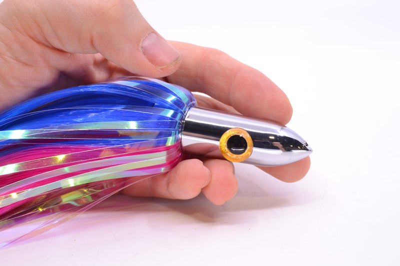 Iland Lures Blue-Pink Flash Hair Chrome Head "Hawaiian Eye" Ilander 8.5" 2.5oz IL400F-BL/PK