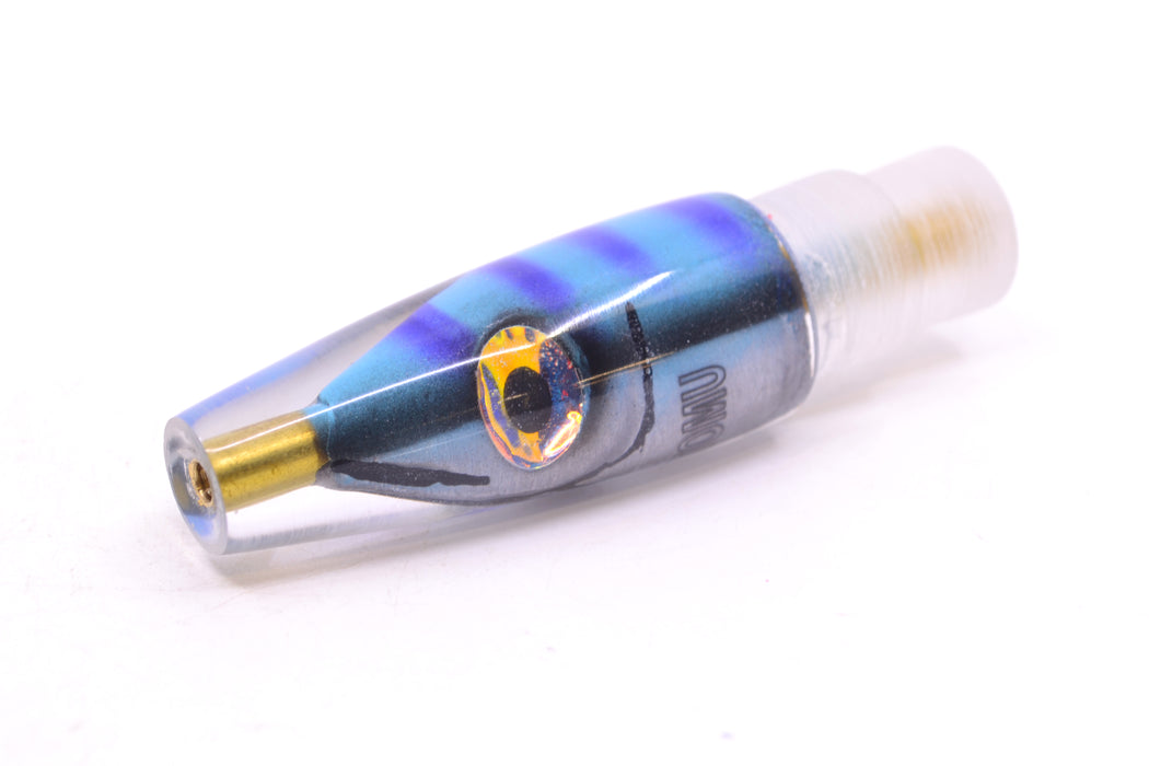 Tsutomu Lures Blue & Purple Bars-Black Line Fish Head Poke Invert 6" 2.2oz