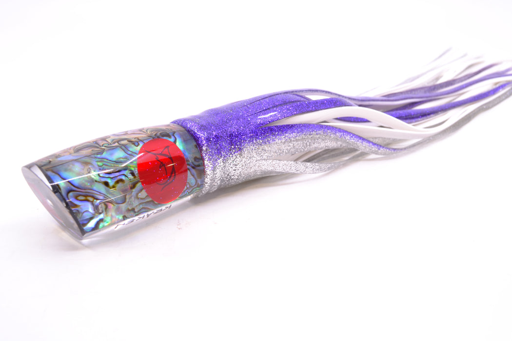 Bonze Lures Paua Shell Red Eyes Kraken 10" 8oz Skirted Purple-Silver/White