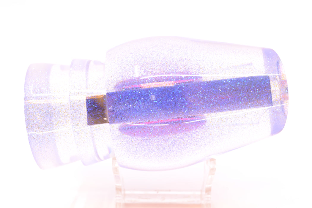 Moyes Lures Clear Mirrored Blue Glitter Back Red Eyes XL Sumo 16" 13oz