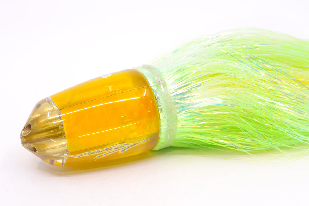 Koya Lures Yellow MOP 4-Hole Bullet 9"+ 7oz Flashabou Chartreuse/Yellow