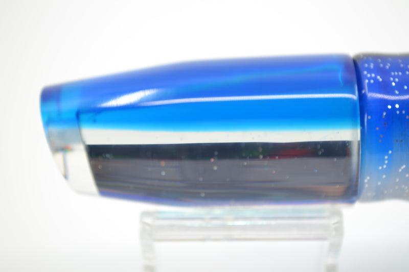 Marlin Magic Mirrored Blue Back No Eyes Medium Plunger 10" 7.7oz Skirted Blue-Silver