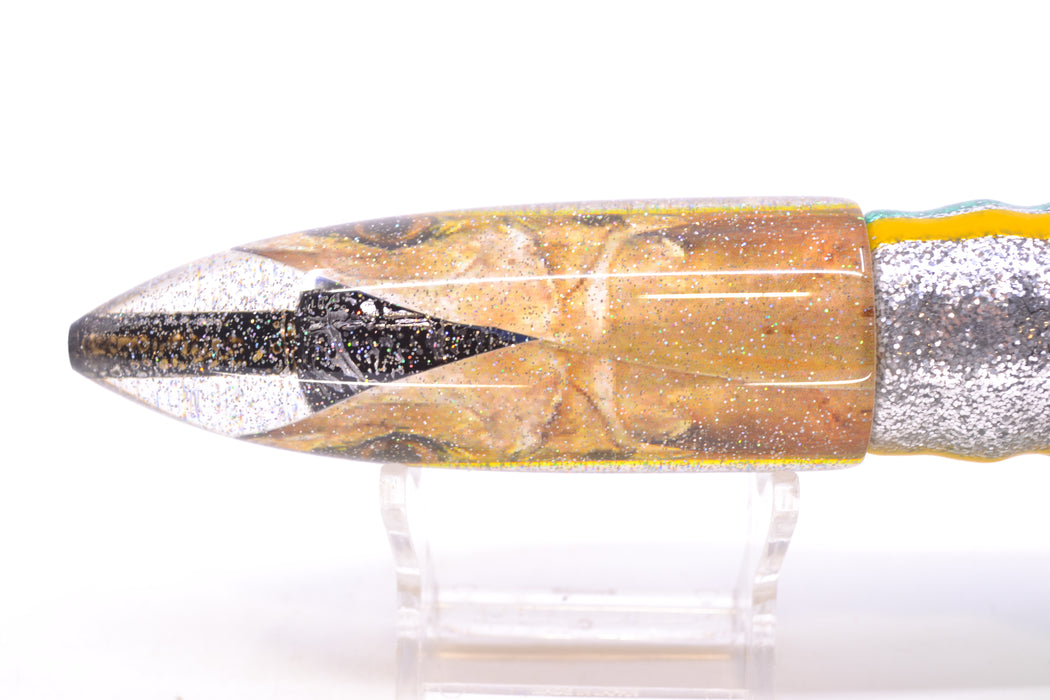 Bomboy Lures Opelu #1 M16 Bullet 9"+ 11oz Skirted Green-Yellow-Silver