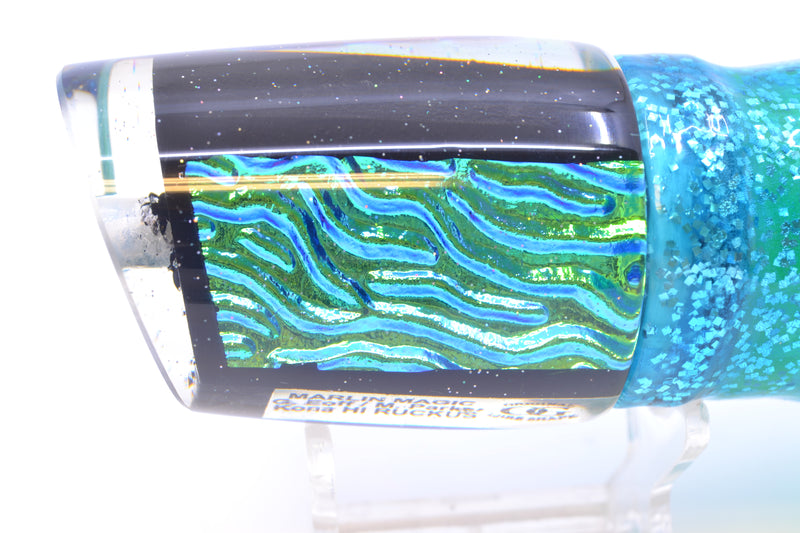 Marlin Magic Ice Blue-Akule Lava Black Magic Ruckus 12" 11oz Skirted Ice Blue/Green