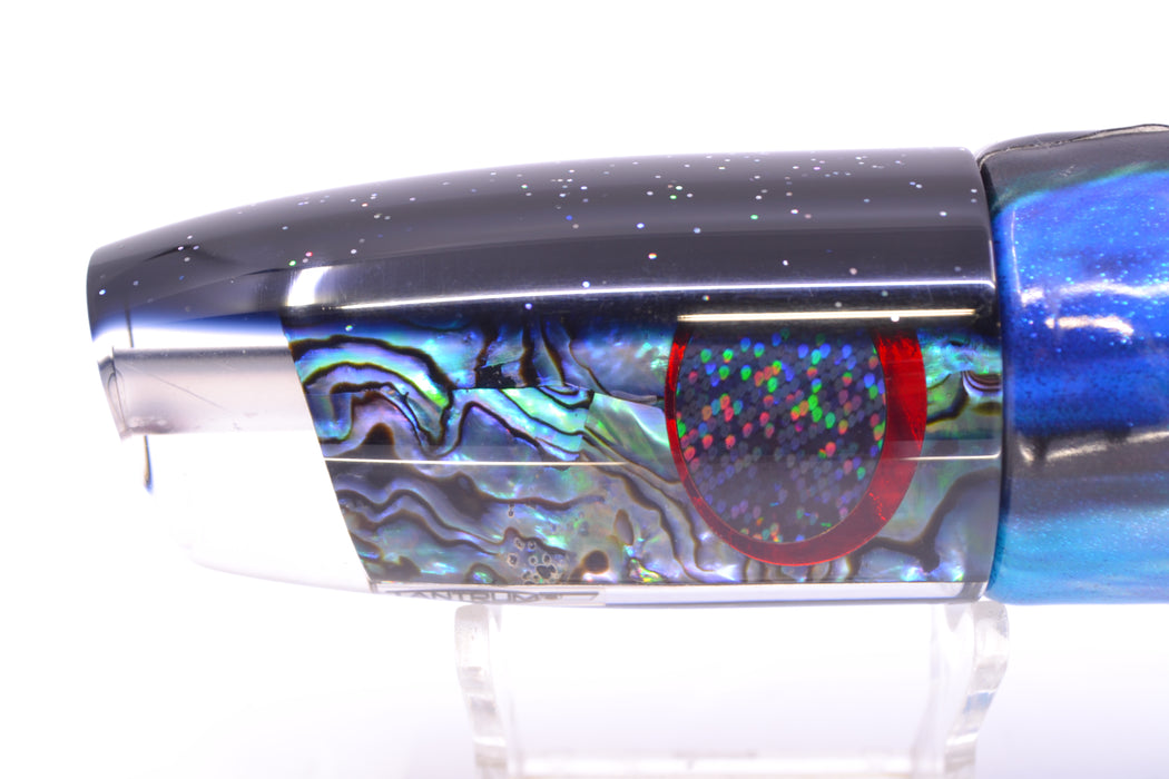 TANTRUM Lures Abalone Shell Black Back Large Plunger 12" 7.5oz Fire Tailz Vinyl Skipjack