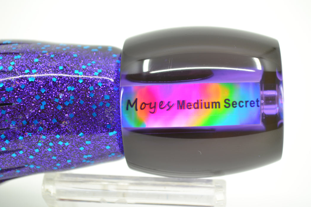 Moyes Lures Purple MOP Black Back Medium Secret 10" 5oz Skirted Blue-Black-Purple
